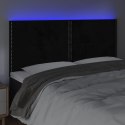 VidaXL Zagłówek do łóżka z LED, czarny, 180x5x118/128 cm, aksamit