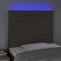 VidaXL Zagłówek do łóżka z LED, taupe, 100x5x118/128 cm, tkanina