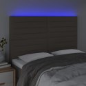 VidaXL Zagłówek do łóżka z LED, taupe, 144x5x118/128 cm, tkanina