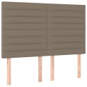 VidaXL Zagłówek do łóżka z LED, taupe, 144x5x118/128 cm, tkanina