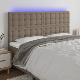 VidaXL Zagłówek do łóżka z LED, taupe, 160x5x118/128 cm, tkanina