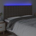 VidaXL Zagłówek do łóżka z LED, taupe, 160x5x118/128 cm, tkanina