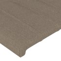 VidaXL Zagłówek do łóżka z LED, taupe, 200x5x118/128 cm, tkanina