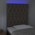 VidaXL Zagłówek do łóżka z LED, taupe, 80x7x118/128 cm, tkanina