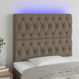 VidaXL Zagłówek do łóżka z LED, taupe, 90x7x118/128 cm, tkanina