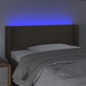 VidaXL Zagłówek do łóżka z LED, taupe, 103x16x78/88 cm, tkanina