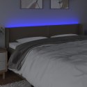 VidaXL Zagłówek do łóżka z LED, taupe, 203x16x78/88 cm, tkanina