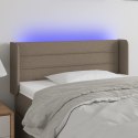 VidaXL Zagłówek do łóżka z LED, taupe, 83x16x78/88 cm, tkanina