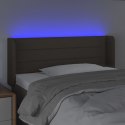 VidaXL Zagłówek do łóżka z LED, taupe, 83x16x78/88 cm, tkanina