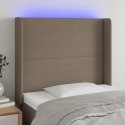 VidaXL Zagłówek do łóżka z LED, taupe, 93x16x118/128 cm, tkanina