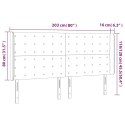 VidaXL Zagłówek do łóżka z LED ciemnobrązowy 203x16x118/128 cm tkanina