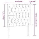 VidaXL Zagłówek do łóżka z LED, ciemnoszary, 93x16x118/128 cm, aksamit