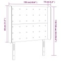 VidaXL Zagłówek do łóżka z LED, jasnoszary, 103x16x118/128 cm, aksamit