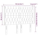 VidaXL Zagłówek do łóżka z LED, jasnoszary, 163x16x118/128 cm, tkanina