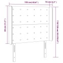 VidaXL Zagłówek do łóżka z LED, kremowy, 103x16x118/128 cm, tkanina