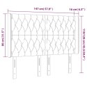 VidaXL Zagłówek do łóżka z LED, różowy, 147x16x118/128 cm, aksamit