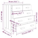 VidaXL Komoda HAMAR, jasnoszara, 79x40x80 cm, drewno sosnowe