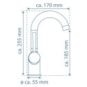 SCHÜTTE Bateria umywalkowa CORNWALL z uchwytem bocznym, matowa czerń