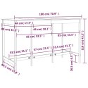 VidaXL Stolik barowy, czarny, 180x80x110 cm, lite drewno sosnowe