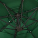 VidaXL 4-poziomowy parasol na aluminiowym słupku, zielony, 3x3 m