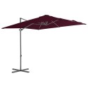 VidaXL Parasol wiszący na stalowym słupku, bordowy, 250x250 cm