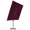 VidaXL Parasol wiszący na stalowym słupku, bordowy, 250x250 cm