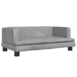 VidaXL Sofa dla dzieci, jasnoszara, 80x45x30 cm, aksamit