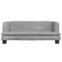 VidaXL Sofa dla dzieci, jasnoszara, 80x45x30 cm, aksamit