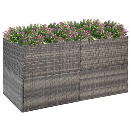 VidaXL Donica ogrodowa, szara, 157x80x80 cm, rattan PE