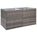 VidaXL Donica ogrodowa, szara, 157x80x80 cm, rattan PE