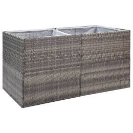 VidaXL Donica ogrodowa, szara, 157x80x80 cm, rattan PE