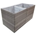 VidaXL Donica ogrodowa, szara, 157x80x80 cm, rattan PE