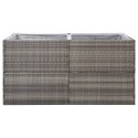 VidaXL Donica ogrodowa, szara, 157x80x80 cm, rattan PE