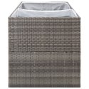 VidaXL Donica ogrodowa, szara, 157x80x80 cm, rattan PE