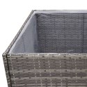 VidaXL Donica ogrodowa, szara, 157x80x80 cm, rattan PE