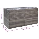 VidaXL Donica ogrodowa, szara, 157x80x80 cm, rattan PE