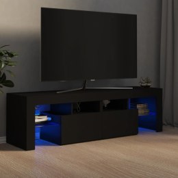 VidaXL Szafka pod TV z oświetleniem LED, czarna, 140x36,5x40 cm