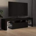 VidaXL Szafka pod TV z oświetleniem LED, czarna, 140x36,5x40 cm