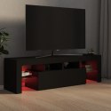 VidaXL Szafka pod TV z oświetleniem LED, czarna, 140x36,5x40 cm