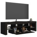 VidaXL Szafka pod TV z oświetleniem LED, czarna, 140x36,5x40 cm