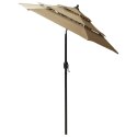 VidaXL 3-poziomowy parasol na aluminiowym słupku, kolor taupe, 2 m