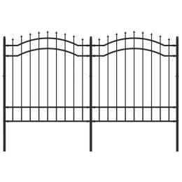 VidaXL Ogrodzenie z grotami, czarne, 165 cm, malowana proszkowo stal