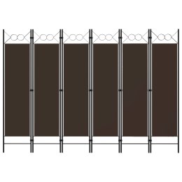 VidaXL Parawan 6-panelowy, brązowy, 240 x 180 cm