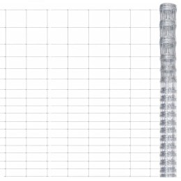 VidaXL Siatka ogrodzeniowa, galwanizowana stal, 50x1,25 m, srebrna