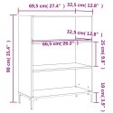 VidaXL Regał, czarny, 69,5x32,5x90 cm, materiał drewnopochodny