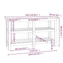 VidaXL Stolik roboczy, czarny, 142,5x50x80 cm, lite drewno sosnowe