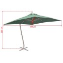 VidaXL Parasol ogrodowy, wiszący, 300 x 300 cm, aluminiowy, zielony