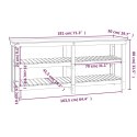 VidaXL Stolik roboczy, czarny, 181x50x80 cm, lite drewno sosnowe