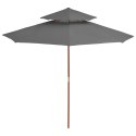 VidaXL Parasol ogrodowy z podwójnym daszkiem, 270 cm, antracytowy