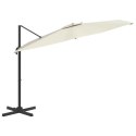 VidaXL Wiszący parasol z LED, piaskowy, 400x300 cm